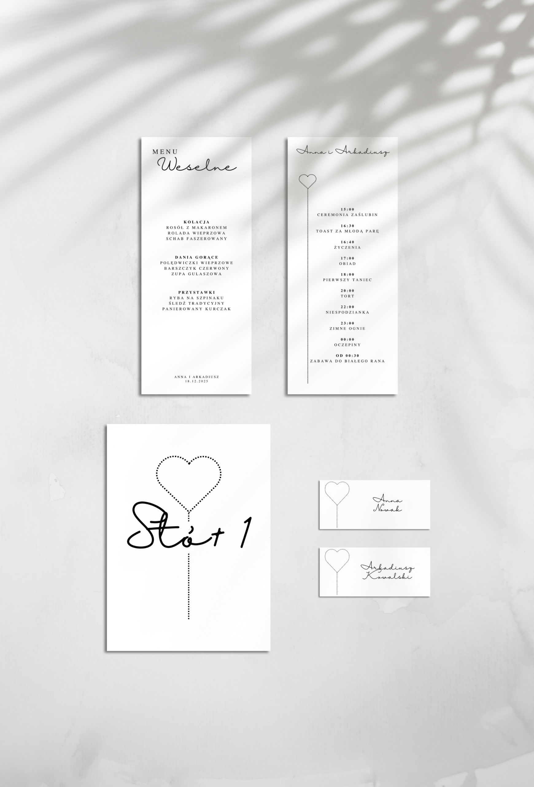 Kolekcja "Minimalistyczna Miłość" to elegancja i prostota dla par ceniących minimalizm. Starannie zaprojektowane elementy dodadzą uroku Waszemu wyjątkowemu dniu.