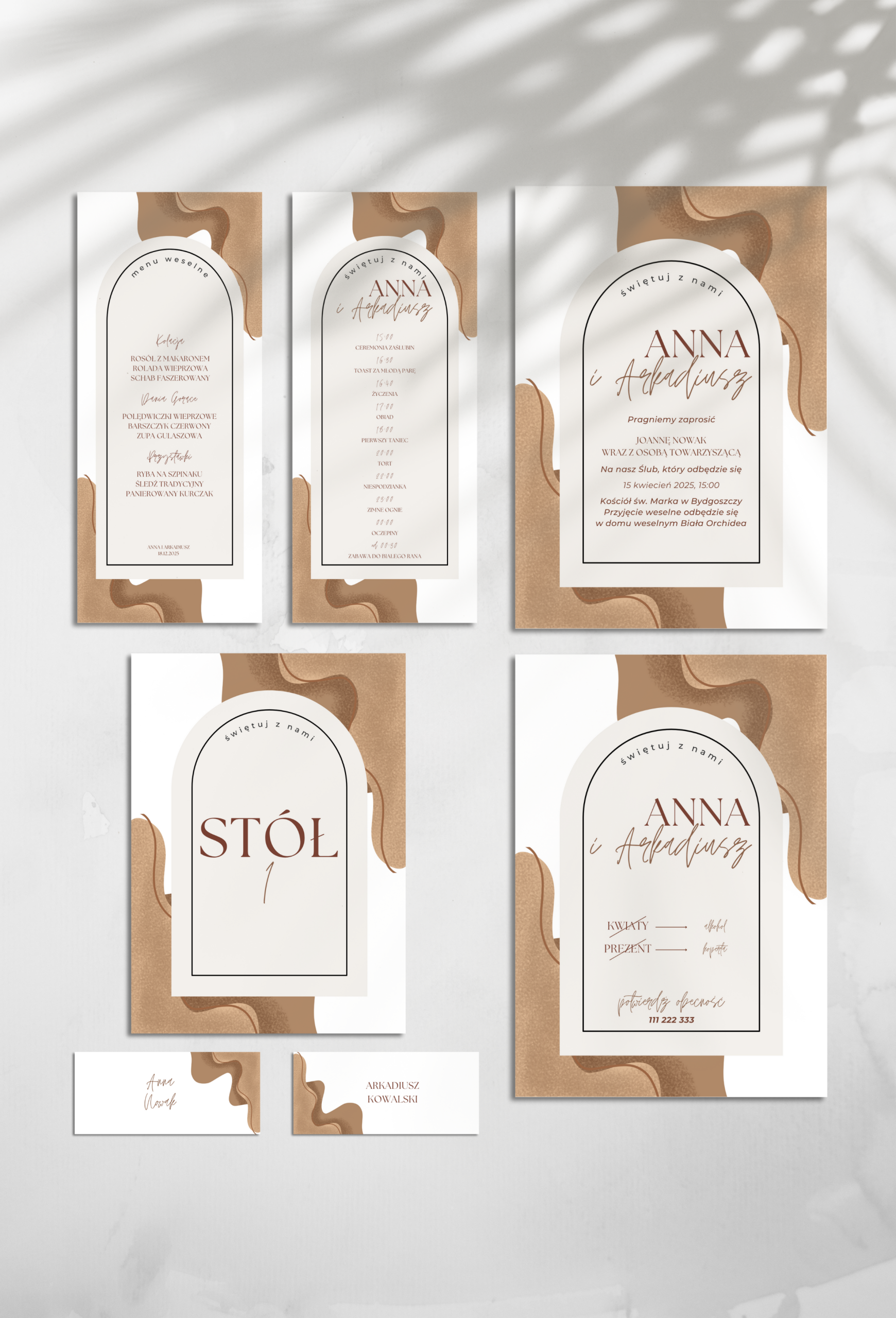 Kolekcja "Kremowa Harmonia" to subtelna klasa i wyrafinowany styl dla par ceniących elegancję i harmonię. Zachwyci gości i doda uroku Waszemu wyjątkowemu dniu.