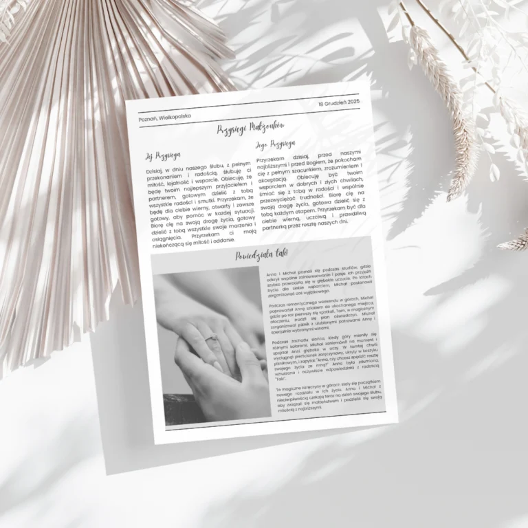 Przysięgi Ślubne oraz Historia Zaręczyn