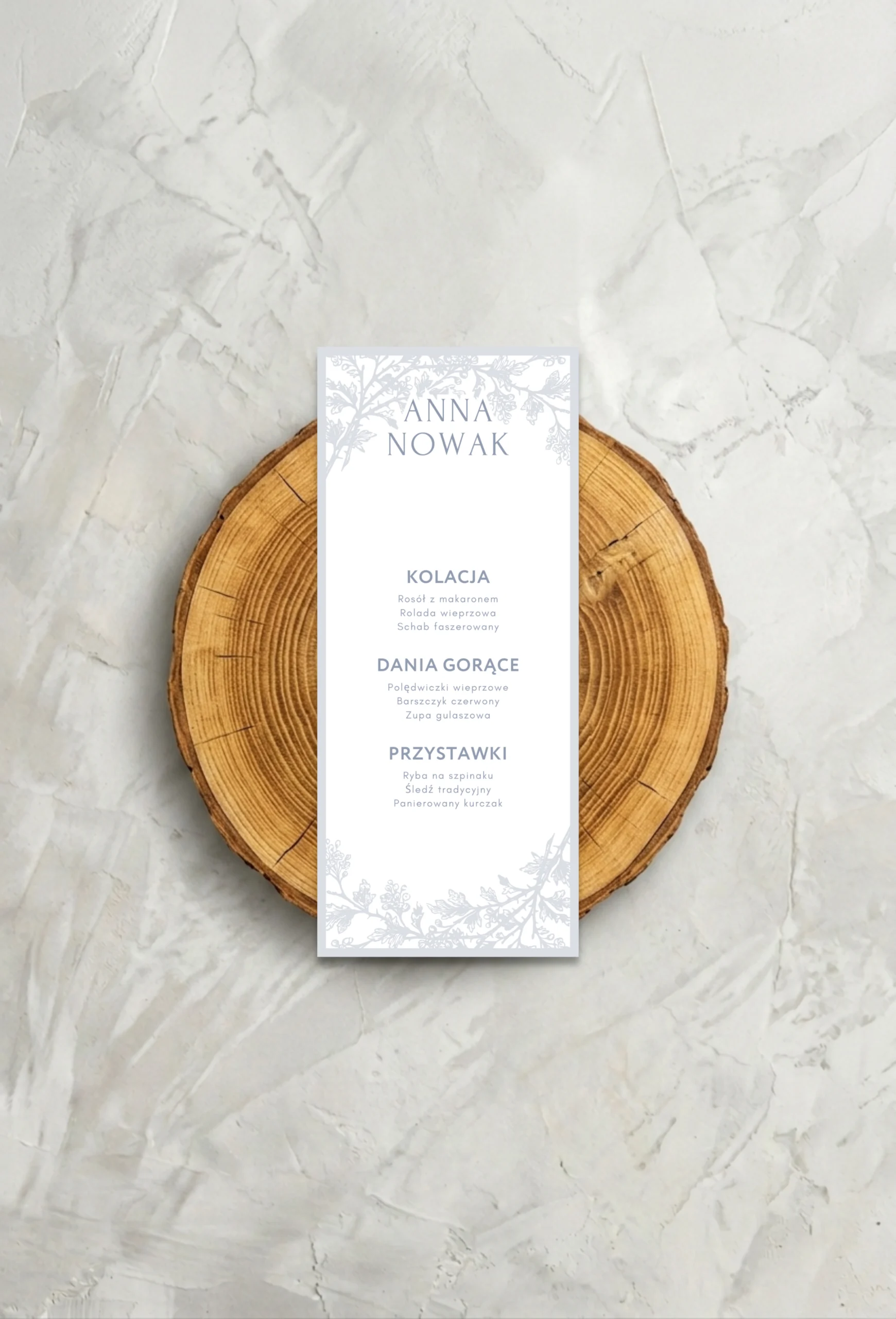 Srebrzysty Poranek - Menu (z Winietką)